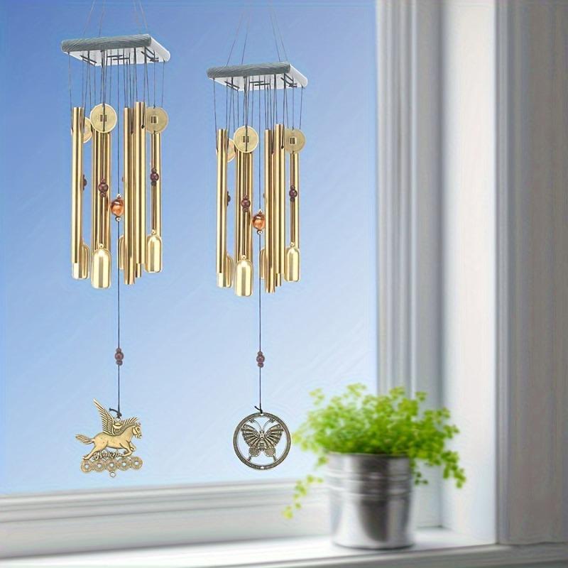 Eight Pipe Wind Chime Wall Ornament Rotating Wall Mount Pendant for Home & Homestay