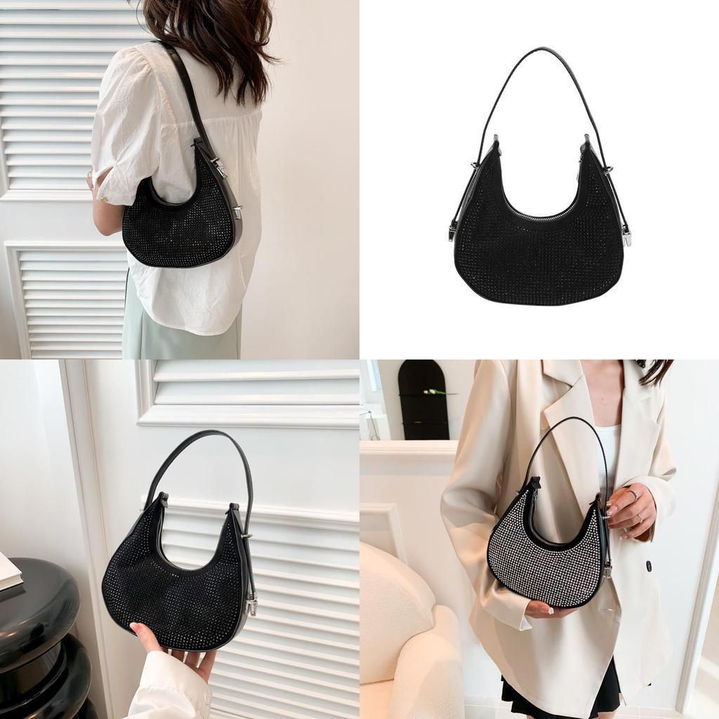 Chic Silver Crescent Bag For Women Featuring Soft Pu Material And Sleek Street Style Ideal For Daily Outfits