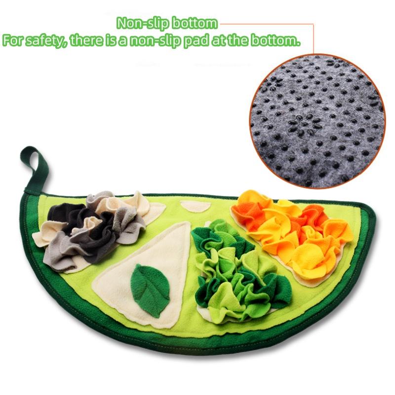 Lime Haustier Kaninchen Hamster Futtersuchspielmatte Verstecktes Futter Schnüffelmatte Weich Nicht-Wund Nasenentlastung Geruchstrainingsmatte