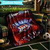 1PC Custom Name Blanket Thunder OKC Basketball Flannel Blankets Patterns Throw Blanket All-Season Soft Gift for Couch, Bed, Camping, Birthday Gifts