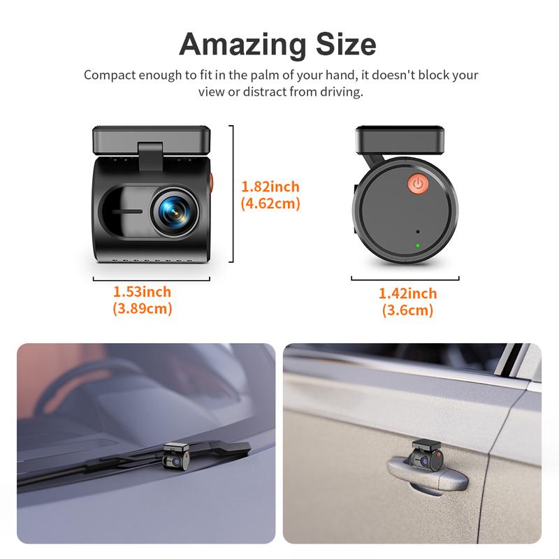 Dash cam KAWA MINI 3 Gen2 KAWA Car DVR AUTO Camera Video Recorder,2K WiFi&APP/Voice Control,Night Vision Upgrade Dashcam