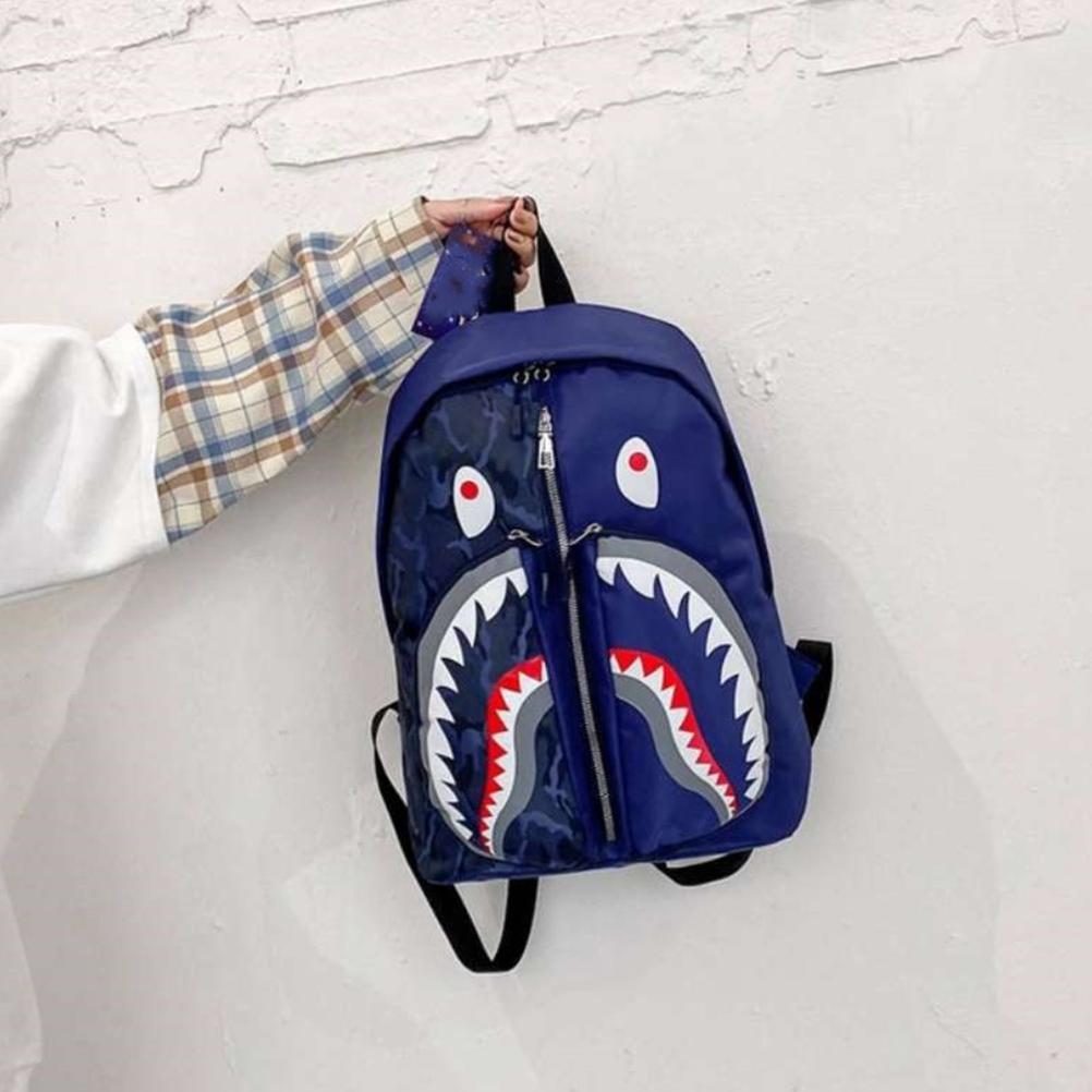Graffiti Shark Backpack Personalized School Bag Bookbag Travel Bag Casual Daypack Halloween Christmas Birthday Gift for