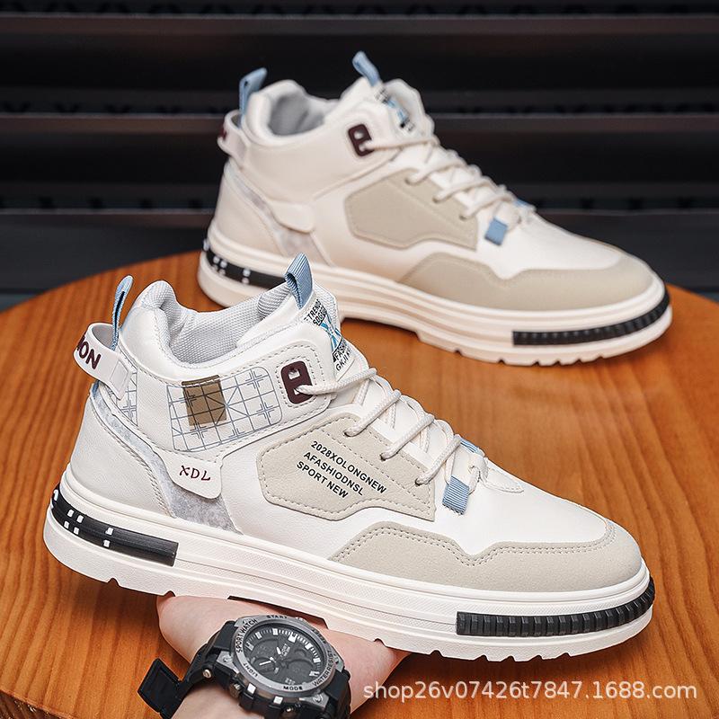 

Canvas high-top spring and autumn men s shoes 2024 new summer height increase work sports and leisure board shoes versatile trendy shoes wear-r 44