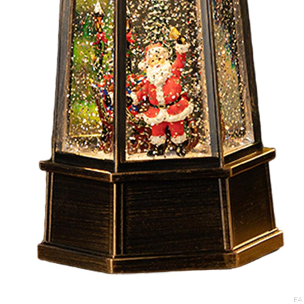 Christmas Music Box Centerpiece Wind Lamp Night Light Retro Ornament for Indoor Use