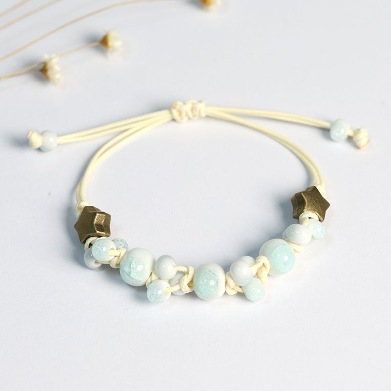 

Ретро Цзиндэчжэнь Женский Керамический Браслет для Пары Ice crack Sky Blue