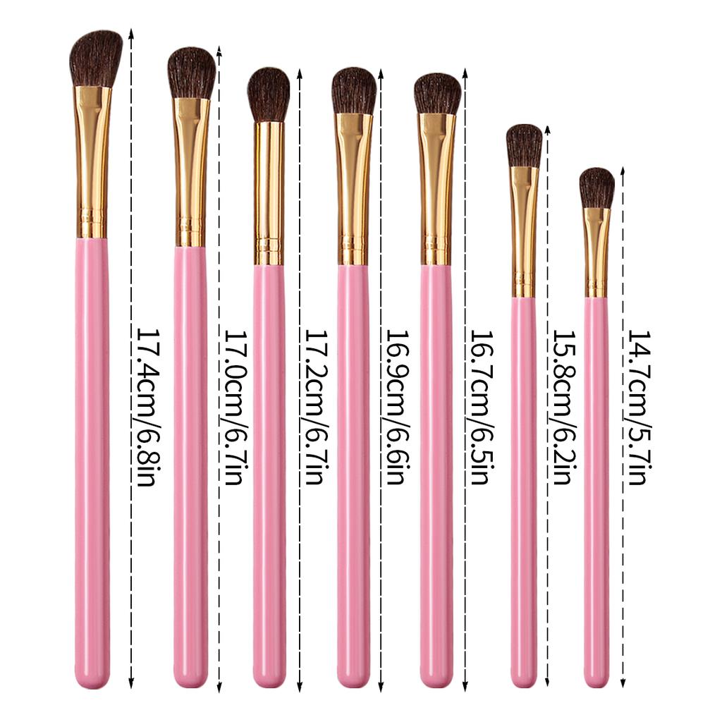 7/28PCS Selected Small Horsehair Eyeshadow Brush, Beginner's Eye Makeup Brush, Uniform Color Rendering High-gloss Brush,portable