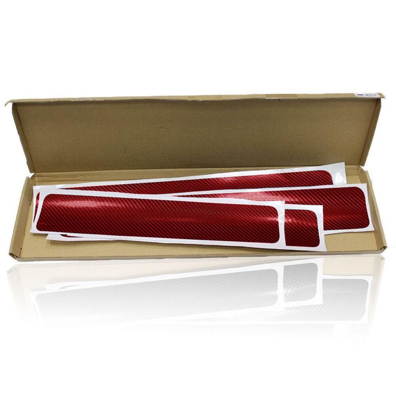 5pcs set 4D Auto Door Pedal Rear Bumper Trunk Tail Lip Carbon Fiber Protection Stickers Anti Scratch Decal Car...