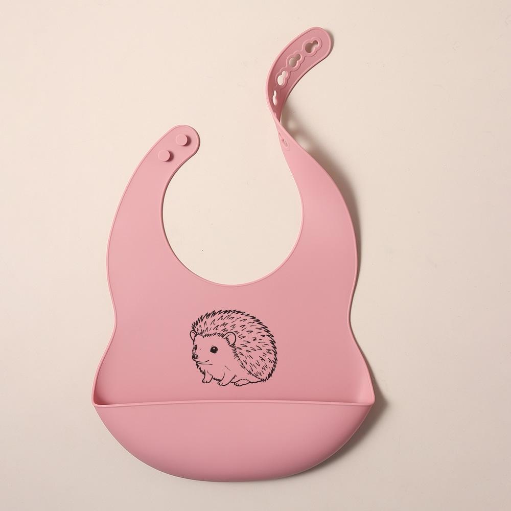 NEW Custom Cartoon deer rainbow Silicone Baby Bib with & pattern Food-Grade solid Feeding Bib DZ31