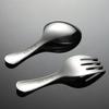 HANYANG 304 Stainless Steel Tea Spoon Short Big Head Fork Spoon Compact Cutlery