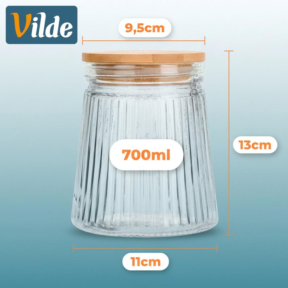 Glass Containers for Loose Products with Lid and Seal 700 Ml 3 Pcs.