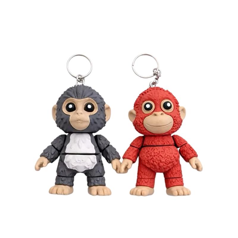 Cute Punch Monkey Monkey Keychain Acrylic Pet Keyring Purse Decoration for Women Teen Girl Charm Gift 2 inches