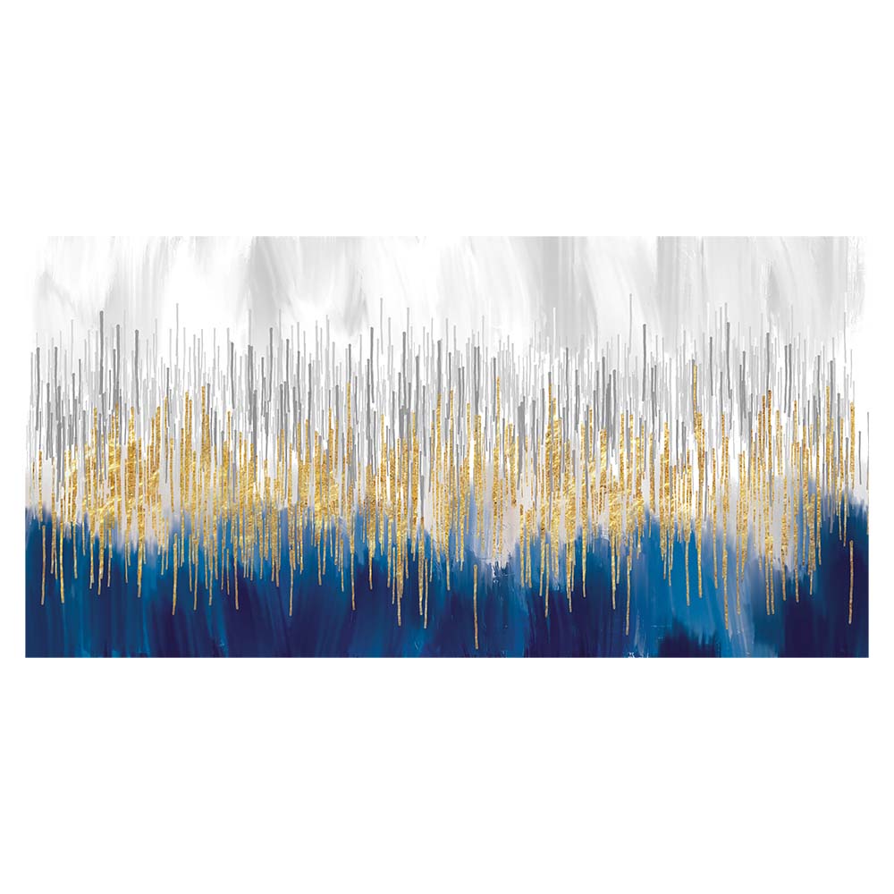 

Современная абстрактная картина на холсте с синей золотой линией, постер в скандинавском стиле и принт, настенные художественные картины для декора гостиной, безрамное 20x40cm