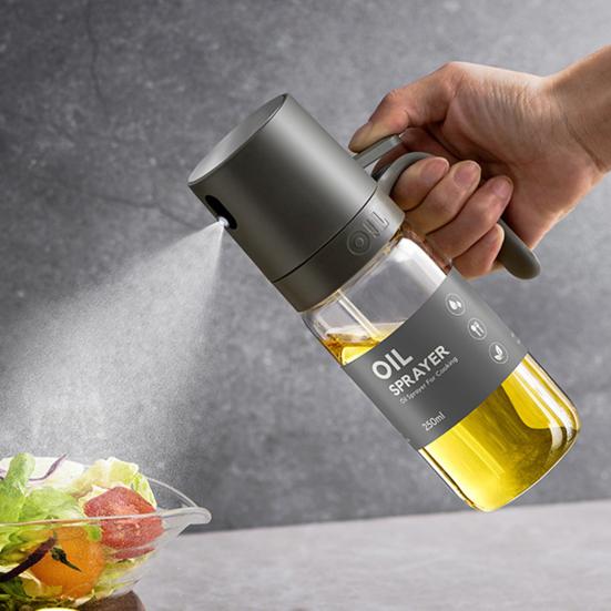 250ML Oil Spray Bottle Transparent Design Olive Oil Sprayer Glass Oil Mister for Kitchen Cooking BBQ