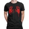 Bloody Hands Handprints Blood Splatter T-Shirts Men Round Collar 100% Cotton T Shirts Funny Halloween Tee Shirt 4XL 5XL Tops
