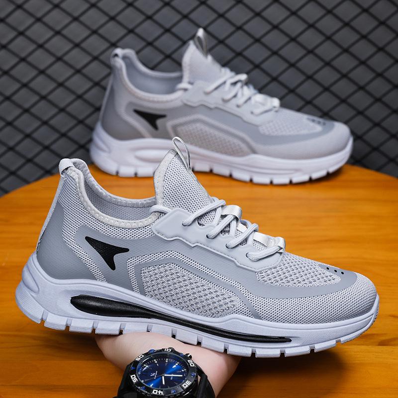 Men's Breathable Flyknit Mesh Low-Top Shoes - 2025 Trendy Hollow-Out Sport Casuals