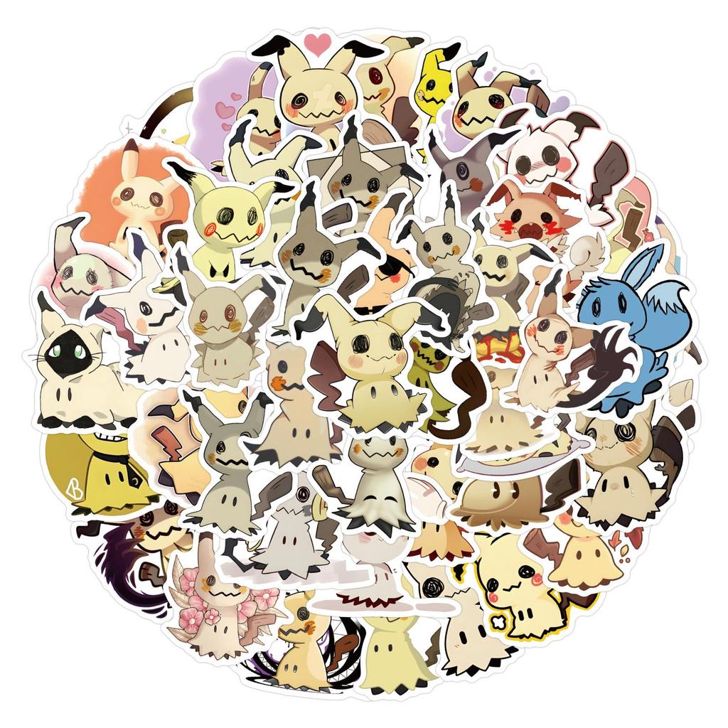 55 Mimikyu Graffiti Stickers - Waterproof DIY Decor for Notebooks, Guitars, Water Bottles, and Planners