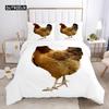 Chicken Duvet Cover Set Cool Animal Pattern Comforter Cover Funny Chicken Pattern Bedding Set Microfiber Wildlife Quilt Cover