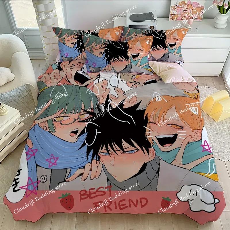 Animatie Jujutsu Kaisen Beddengoed set Satoru Gojo Dekbedovertrek Zacht Dekbedovertrek en Kussensloop voor Tieners Eenpersoons Dubbel Queen King