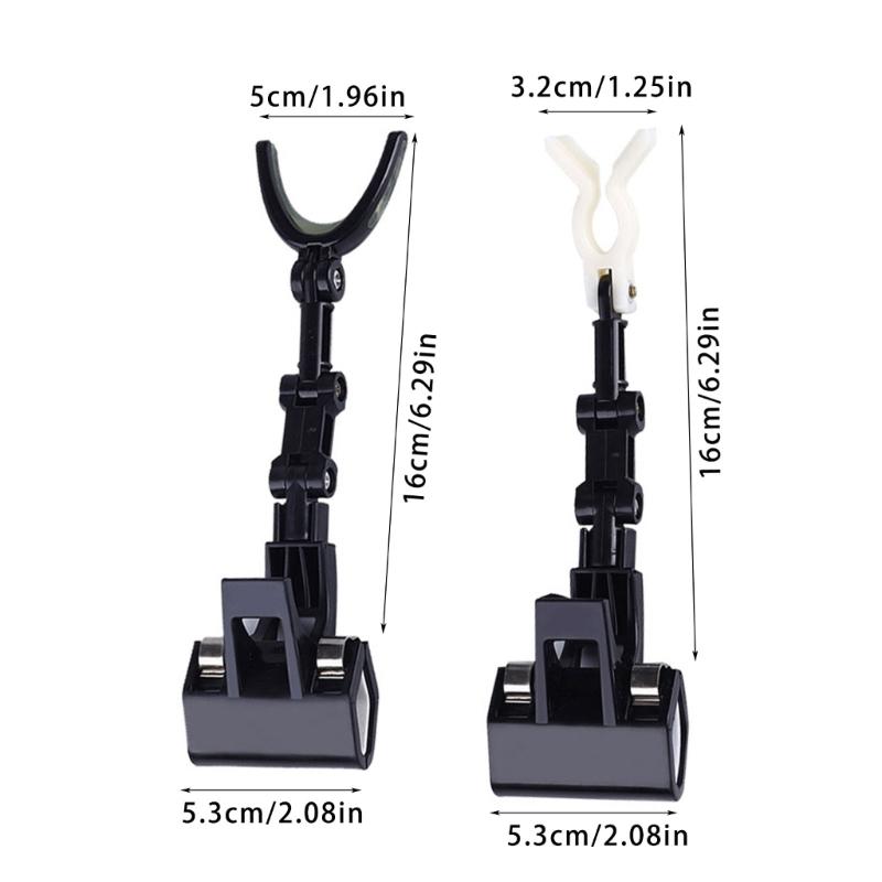 Bridge Raft Fishing Rod Holder, 360 Degree Rotations Adjustable Fishing Rod Rack Large Clamp Foldable Fishing Rod Holder