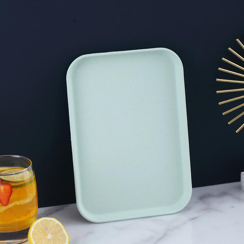 Wheat Straw Multifunctional Tray: Rectangular Tea Set, Fruit, or Puzzle Storage Solution