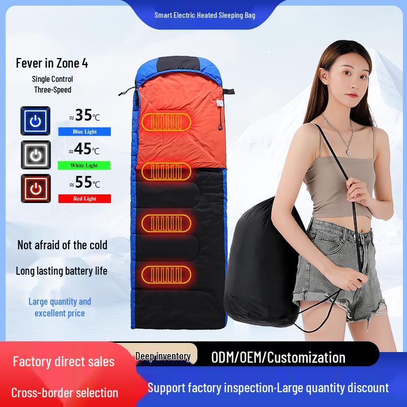 Heated Outdoor Sleeping Bag: Thickened, Portable, Cold-Protection Design for Adults