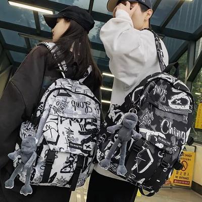 Backpack Schoolbag Male Junior High School High School Student College Student Large Capacity Versatile Trendy Cool Graffiti Leisure Travel Backpack