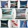 SSwissair Cushion Cover Pillow Case Soft Friendly Fabric  Concealed Zipper