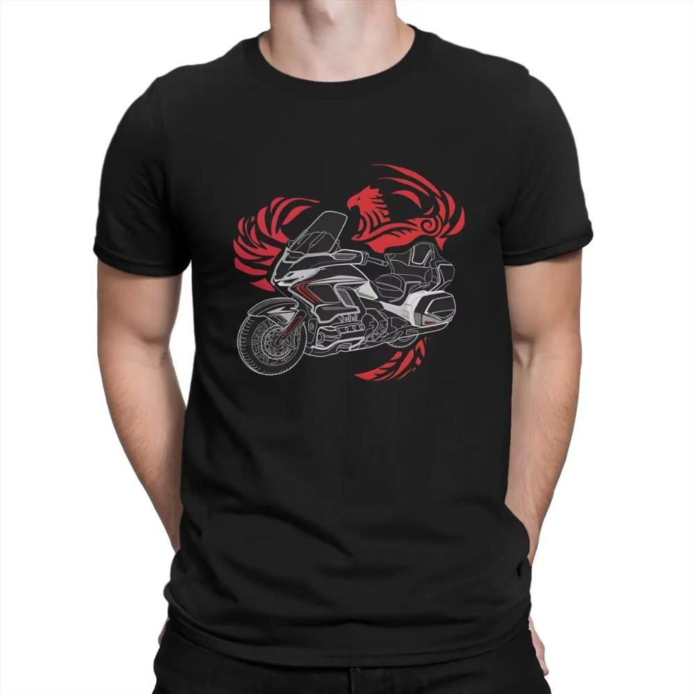 

Goldwing Motorcycle Men TShirt H-Hondda Crewneck Tops Fabric T Shirt Funny Top Quality Gift Idea S чёрный