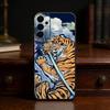 Japanese Ukiyo-e Tiger Phone Case For Samsung S25,24,23,22,30,21,10,9,Ultra,Plus,Lite Soft Black Case