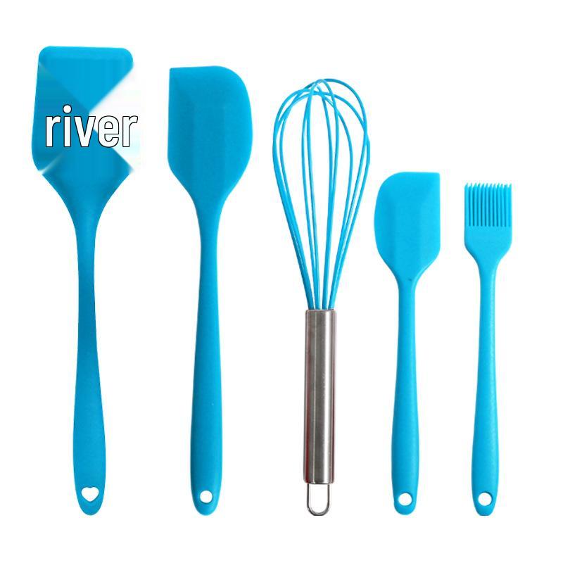 6-Piece Food Grade Silicone Spatula and Oil Brush Set - High Temp Resistant, Multi-Colored BBQ & Scraper Tools