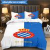 Real Sociedad Crest Design 3pcs Bedding,Including 1pc Duvet Cover And 2pcs Pillowcases Perfect for Christmas,Ideal for Bedroom, Dormitory