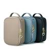 Women's Top Grain Leather Cosmetic Jewelry Organizer Compact Toiletry Bag Portable Makeup Pouch for Daily Travel Use