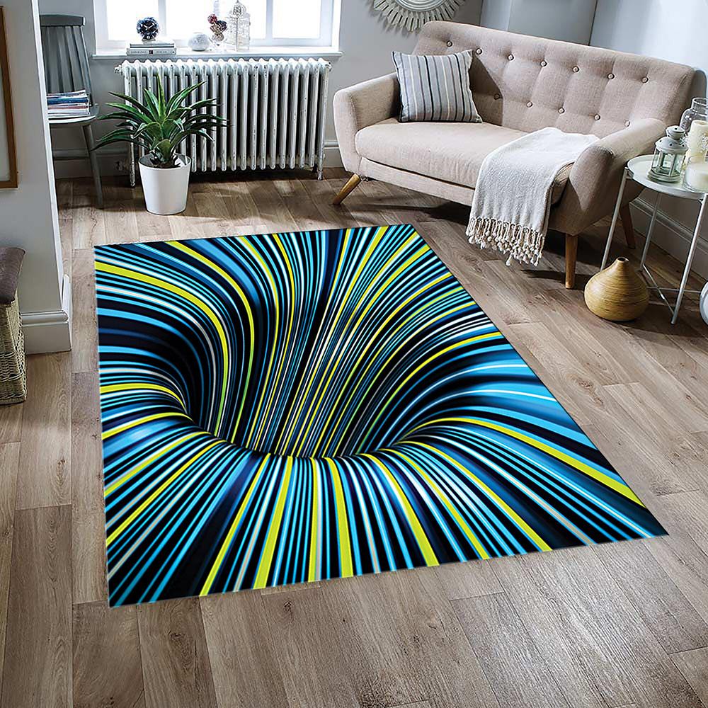 3D LED Lights Illusion Rug for Living Room Washable Floor Lounge Large Area Non Slip CarpetsTeen's Kids Boy Girl Room Decor Rug