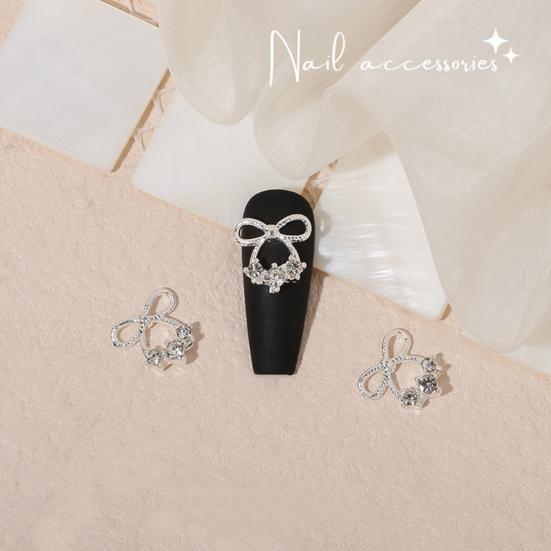 Yousheng 20Pcs Nail Ornaments Creative Shape Rust-proof Alloy Love Heart Nail Ornaments Bow-knot Manicure Jewelry Beauty Supplies