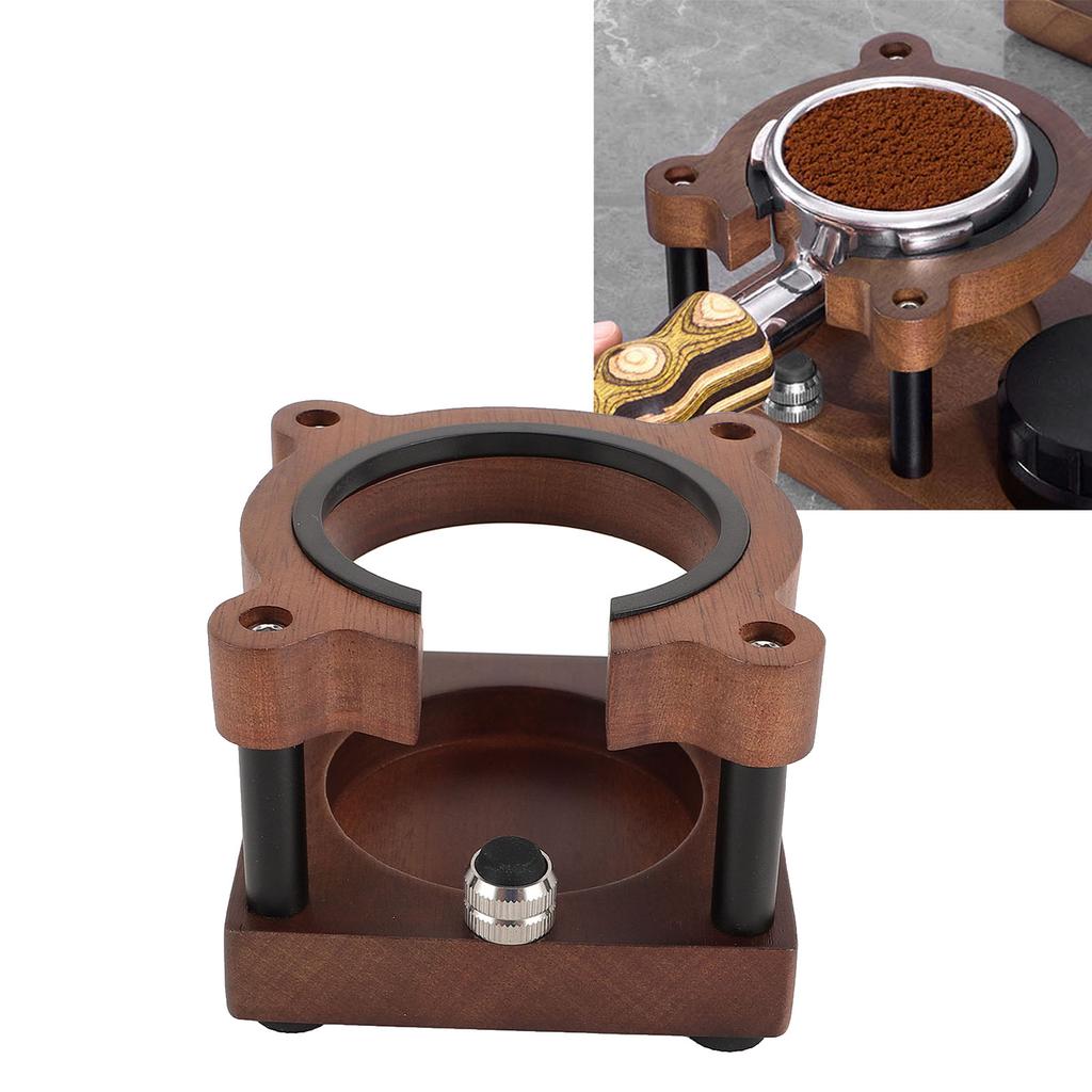 Coffee Portafilter Holder Universal Prevent Slip Bear Shaped Wooden Coffee Tamper Stand for 51mm 53m