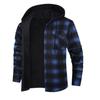 Men's Warm Thick Fleece Plaid Shirt Jacket Sherpa Lined Hoodie Flannel Shirts Outwear Winter Coat with Pockets Button Down Jackets with Hood for Men
