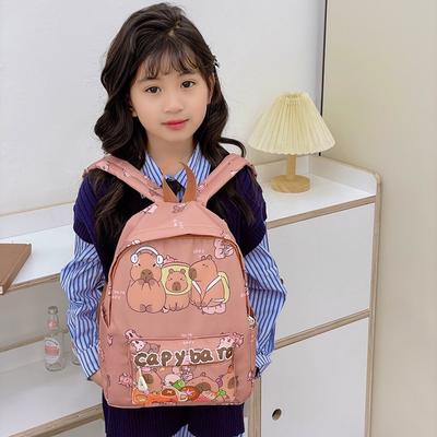 School Bag Trend Printed School Bag Kapibara Large Capacity Decompression Backpack Cute 3-6 Year Old School Bag
