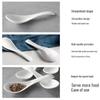 Pure White Ceramic Bent Handle Spoons, 5-Pack