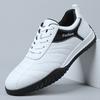 Spring Summer New Leather Casual Sneakers for Men Solid Color Lace Board Shoes Male Fashion Soft Sole Sports Running Shoes Man