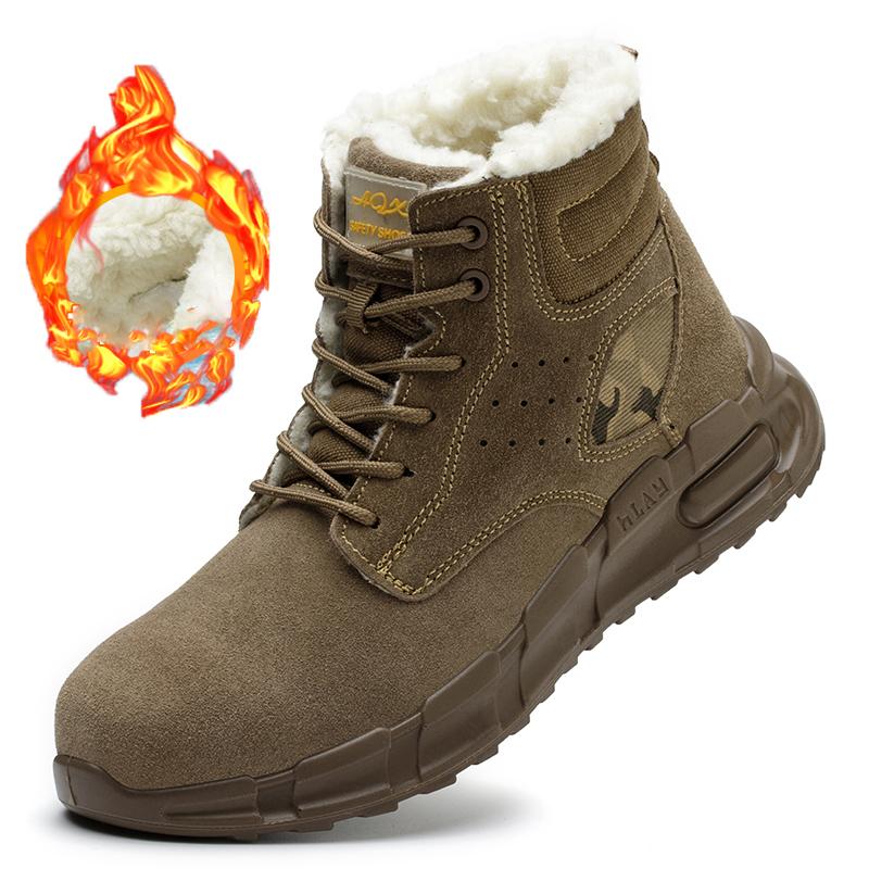 

Men s winter boots for work shoes safety boot for engineers Heat-proof Industrial Shoes Puncture-Proof Work Boots cotton shoes 35