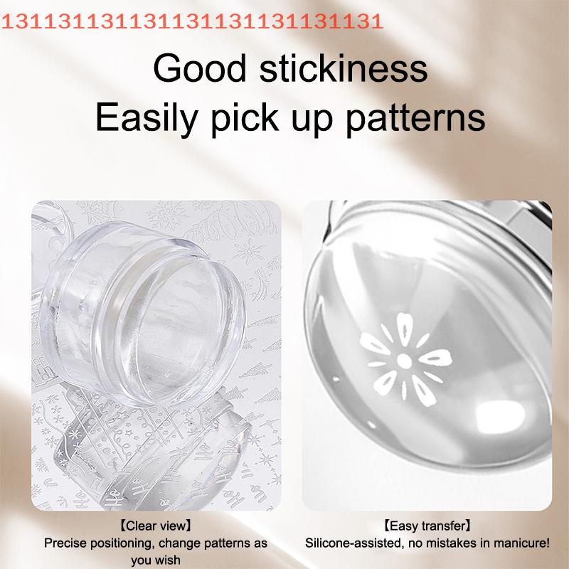 Heart-shaped Nail Stamper With Scraper Jelly Silicone Head Stamp for French Nails Printing Nail Art Stamping Plate Manicure