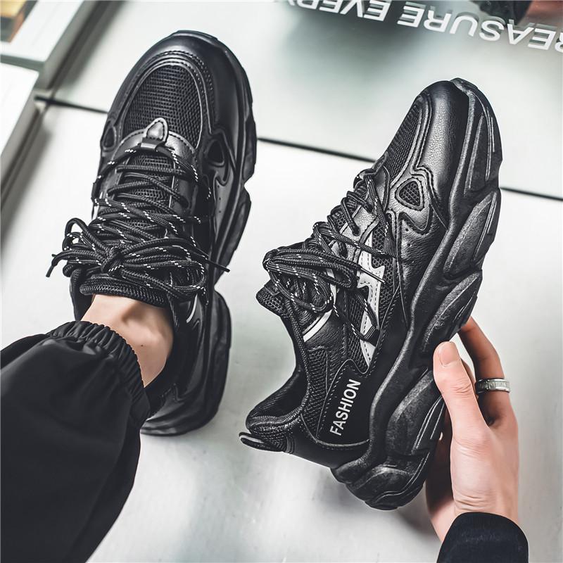 Fashion Spring Men's Shoes New Breathable Mesh Sports Shoes Men's Trendy All-match Thick-soled Casual Running Trendy Men Shoes