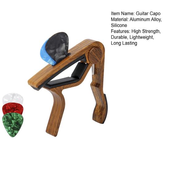 Guitar Capo High Strength One-Handed Operation Easy To Use Acoustic Guitar String Steel Ukulele Capo Guitar Picks