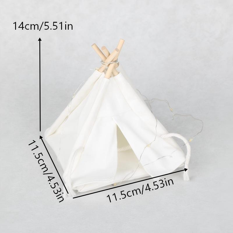 LED Strip Mini Tent Model  2 Scale Dollhouse Camping Scene Decoration Realistic Nighttime Display