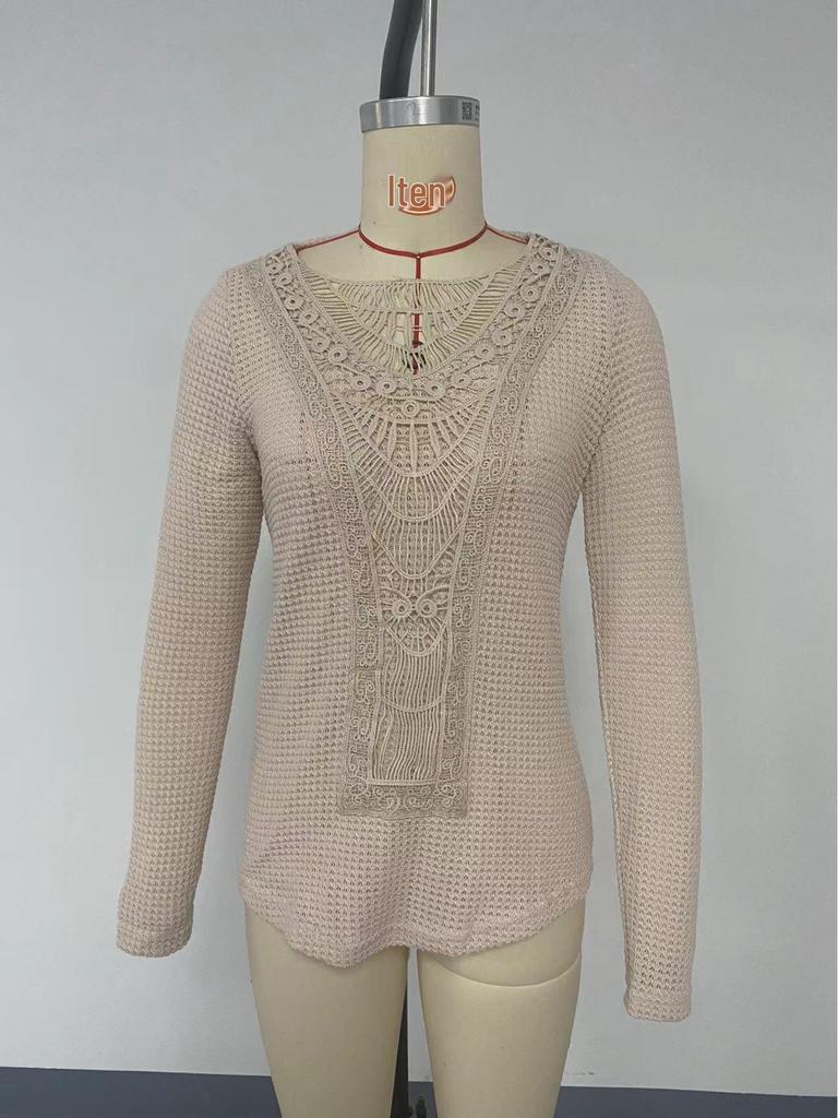 2024 Autumn/Winter New Women's Solid Color Long Sleeve Top