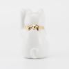 Seto ware white with left paw held in approximately 5cm in diameter and 9cm in mini good luck made in Maneki-neko (beckoning cat) figurine, gold,