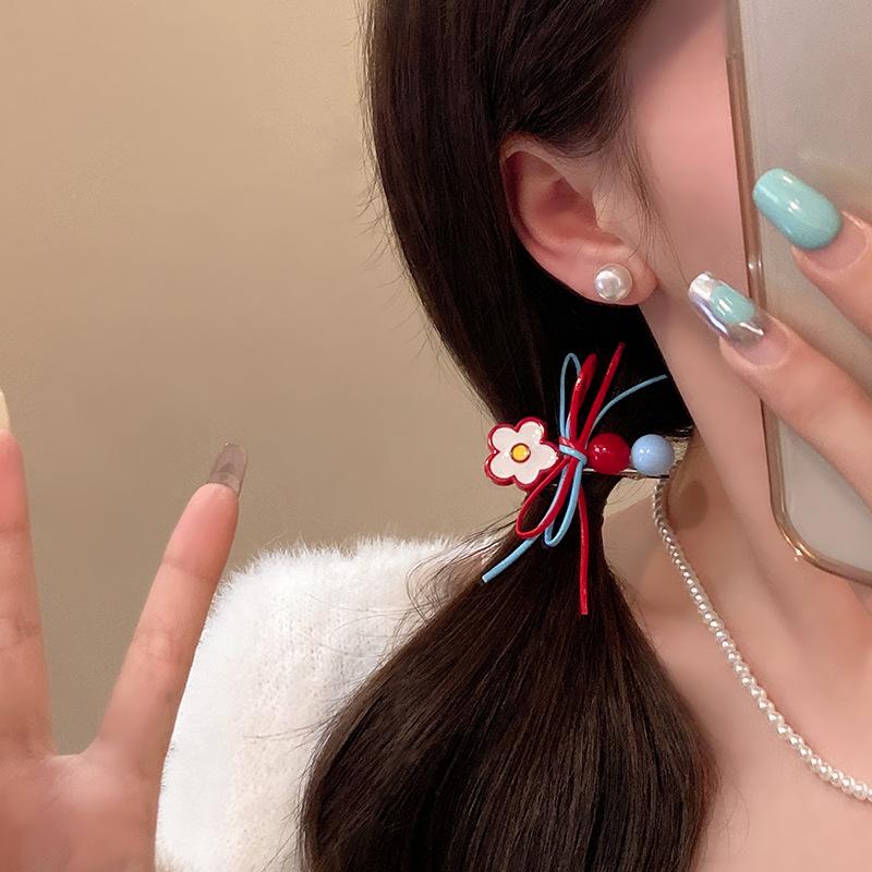 Bow Flower Hairpin Female Sweet Bangs Side Hairpin Girl Dongdaemun New Hair Accessories