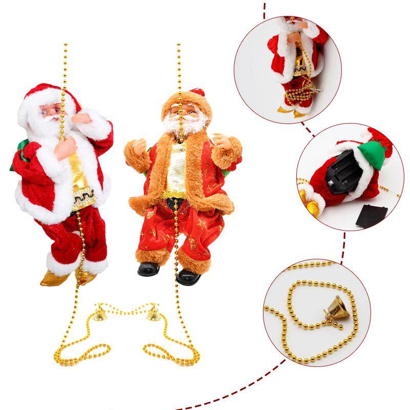 Unique Santa Claus Electric Climbing Doll With Cheerful Music For Holiday Decor