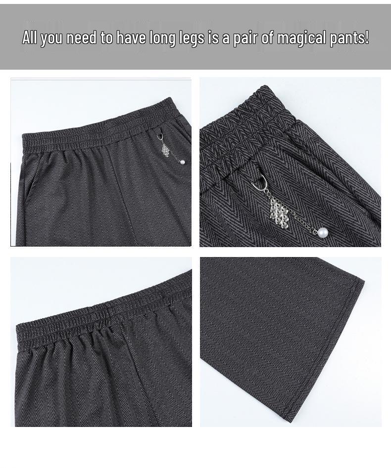 2025 Women's High Waist Wide Leg Pants - Fashionable Slimming for Spring and Autumn, Perfect for Middle-Aged and Elderly Casual Wear.