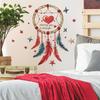 Bohemian Dreamcatcher with Colorful Feathers and Stars Wall Stickers, Whimsical Wall Art for Bedroom, Living Room and Hallway Home Decor